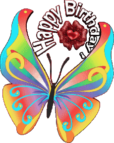 Nachrichten Englisch Happy Birthday Butterflies Transparenter Hintergrund 003 