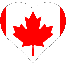 Drapeaux Amériques Canada Coeur 