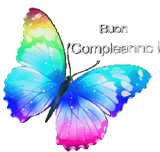 Messages Italien Buon Compleanno Farfalle Fond Transparent 005 