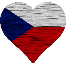 Drapeaux Europe Tchéquie Coeur 
