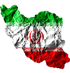 Flags Asia Iran Map 
