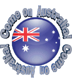 Messages Anglais Come on Australia Map - Flag 
