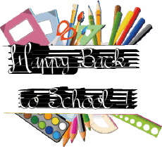 Messagi Inglese Happy Back to School Sfondo trasparente 003 