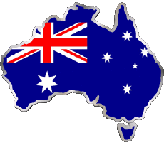 Fahnen Ozeanien Australien National Karte 