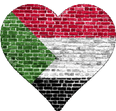 Flags Africa Sudan Heart 