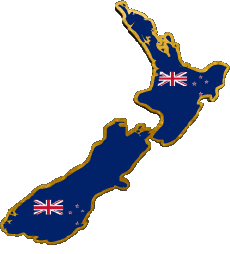 Drapeaux Océanie Nouvelle-Zélande carte 