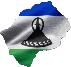 Bandiere Africa Lesotho Carta Geografica 
