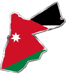 Fahnen Asien Jordan Karte 