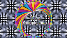 Nachrichten Italienisch Buon Compleanno Astratto - Geometrico Animierter Hintergrund 004 