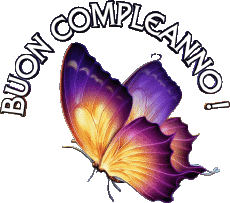 Messages Italian Buon Compleanno Farfalle Transparent Background 001 