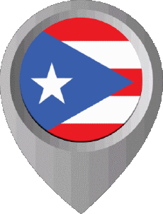 Flags America Puerto Rico Location Pin 