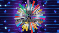 Nachrichten Französisch Bon Anniversaire Abstrait - Géométrique Animierter Hintergrund 003 