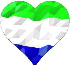 Banderas África Sierra Leone Corazón 