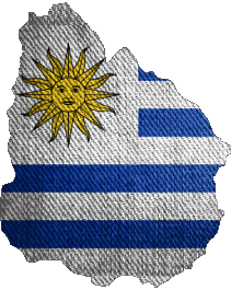 Bandiere America Uruguay Carta Geografica 