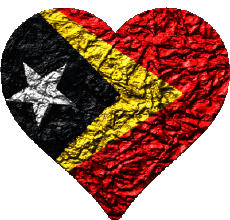 Drapeaux Asie Timor Oriental Coeur 