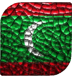 Drapeaux Asie Maldives Carré 