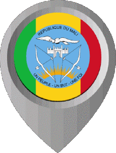 Drapeaux Afrique Mali Epingle de Localisation 