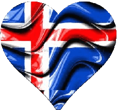 Banderas Europa Islandia Corazón 