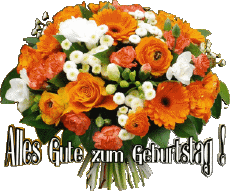 Mensajes Alemán Alles Gute zum Geburtstag Blumen Fondo transparente 006 