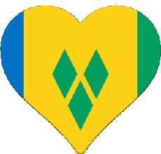 Drapeaux Amériques Saint Vincent et les Grenadines Coeur 