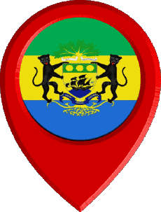 Flags Africa Gabon Location Pin 