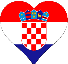 Drapeaux Europe Croatie Coeur 