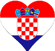 Fahnen Europa Kroatien Herz 