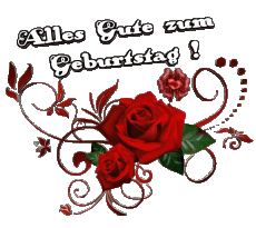 Nachrichten Deutsche Alles Gute zum Geburtstag Blumen Transparenter Hintergrund 004 
