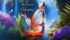 Messages German Alles Gute zum Geburtstag Schmetterlinge Animated Background 003 