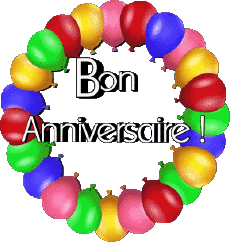 Nachrichten Französisch Bon Anniversaire Ballons - Confetis 008 