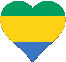 Bandiere Africa Gabon Cuore 