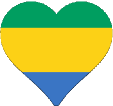 Drapeaux Afrique Gabon Coeur 