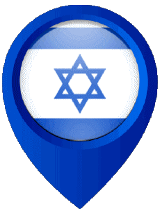 Fahnen Asien Israel Standort-Pin 