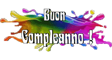 Nachrichten Italienisch Buon Compleanno Astratto - Geometrico Transparenter Hintergrund 012 