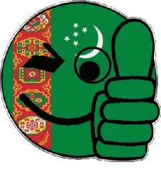 Drapeaux Asie Turkménistan Smiley - OK 