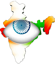 Fahnen Asien Indien Karte 