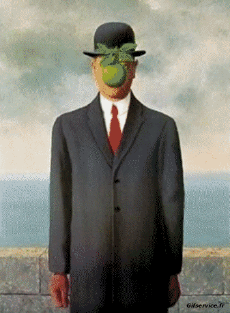 Humor - Fun Morphing - Parece Artistas pintores recreación de arte covid de contención Getty desafío - René Magritte 