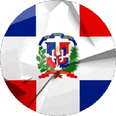 Fahnen Amerika Dominikanische Republik Runde 