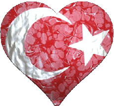 Drapeaux Asie Turquie Coeur 