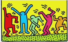 Keith Haring-Humor - Fun Morphing - Parece Varias pinturas recreación de arte covid de contención desafío 2 Keith Haring