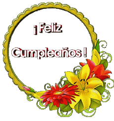 Mensajes Español Feliz Cumpleaños Floral 018 