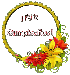 Nachrichten Spanisch Feliz Cumpleaños Floral Transparenter Hintergrund 018 