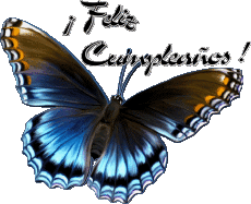 Nachrichten Spanisch Feliz Cumpleaños Mariposas Transparenter Hintergrund 006 