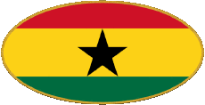 Drapeaux Afrique Ghana Ovale 
