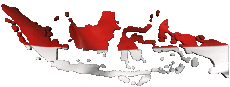 Drapeaux Asie Indonésie Carte 