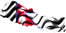 Flags Asia Nepal Map 