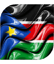 Drapeaux Afrique Soudan Sud Carré 