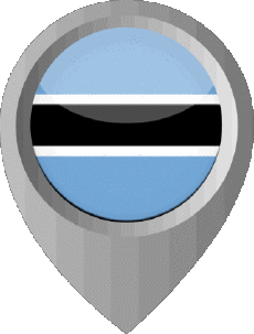 Flags Africa Botswana Location Pin 