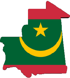 Banderas África Mauritania Mapa 