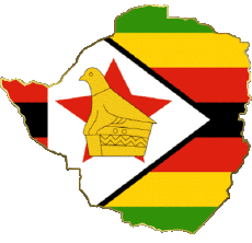 Banderas África Zimbabue Mapa 